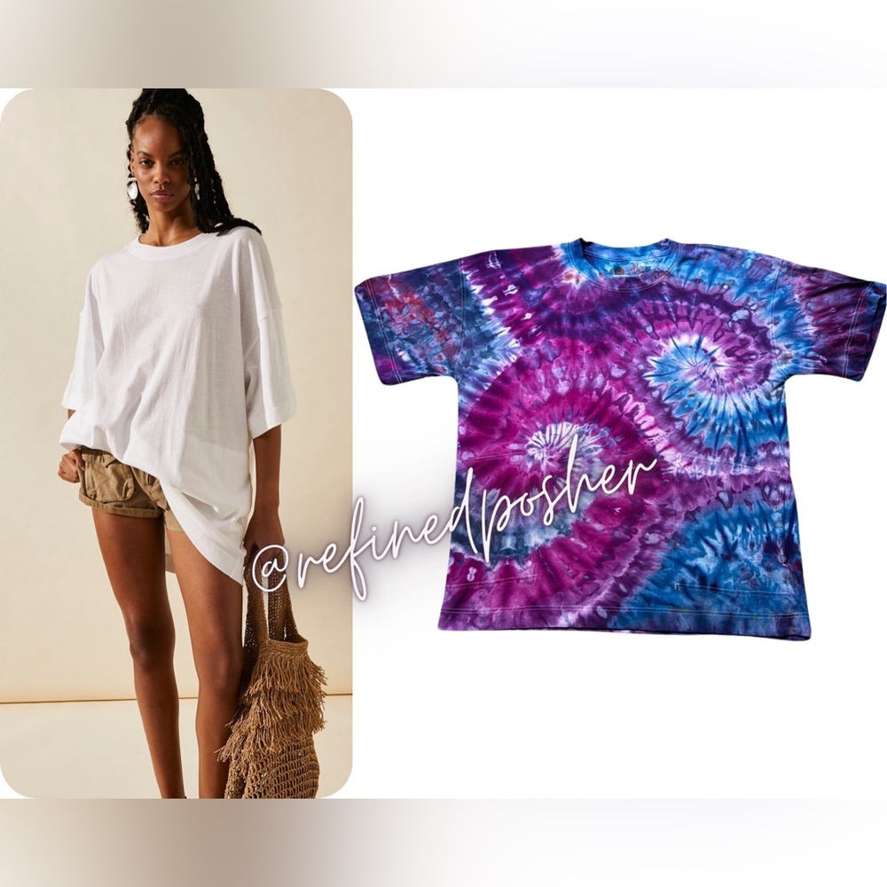 Free People Beach Essential Extreme Tee Mini size Small NEW White Tie Dye